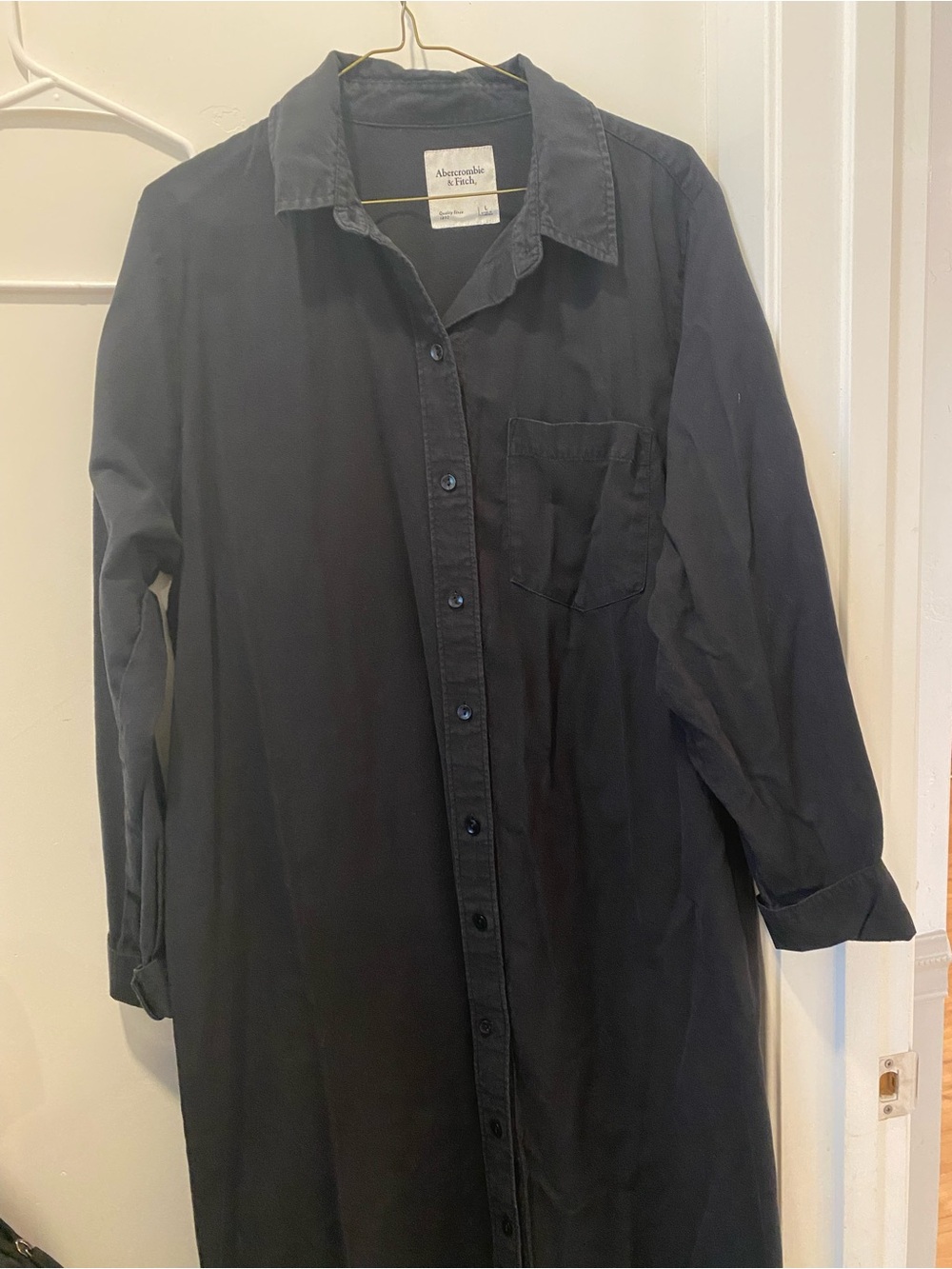 Abercrombie & Fitch midi dress Black Button-Down